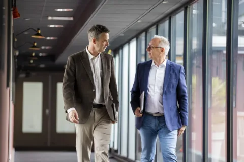 Werner from Humanfigure walking with customer